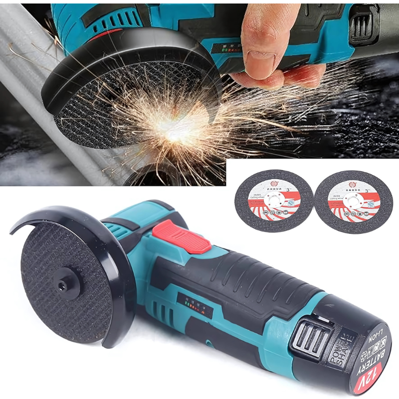 PowerPro® Mini Amoladora Angular Inalámbrica ⚙️ - Herramienta Compacta con Alto Rendimiento y Control Total (Incluye Disco y Cargador 🔋⚡)