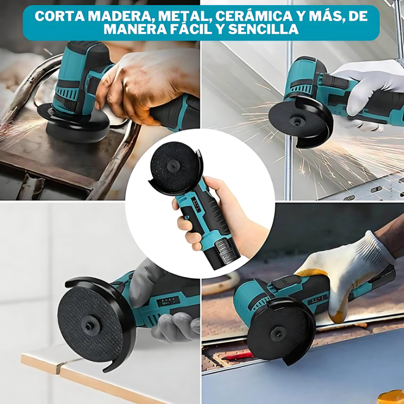 PowerPro® Mini Amoladora Angular Inalámbrica ⚙️ - Herramienta Compacta con Alto Rendimiento y Control Total (Incluye Disco y Cargador 🔋⚡)