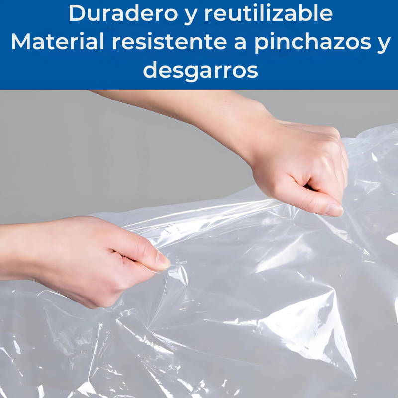 SpaceGuard® Pack 5 Bolsas Organizadoras al Vacíos + Bomba Manual 🧳🧼 – Ahorra Espacio y Protege tu Ropa Fácilmente